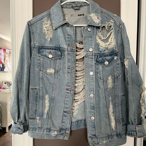 Topshop distressed moto jacket